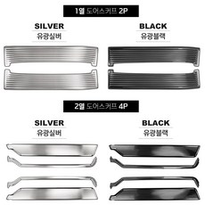 카스타 스타리아 용품 도어스커프 커버, 기타, (블랙) 1열 도어스커프 커버 2P-소화기 유