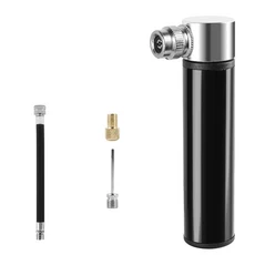 WEST BIKING 소형 휴대용 자전거 펌프 고압 140 PSI 알루미늄 합금 MTB 도로 자전거 펌프 슈레이더 프레스타 사이클링 액세서리, [01] Black