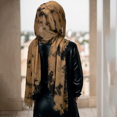 히잡 스카프 여성용 옴브레 타이 염색 코튼 레이온 이슬람 긴 숄 머리 랩 머리띠 Eid 베일 풀라 185x70cm