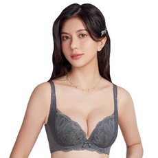 SWEAR 思薇爾 柔塑曲線系列 B-G罩 調整型 蕾絲 集中 包覆 塑身 女內衣 (青黛灰)