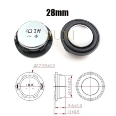 1개 1인치 미니 사운드 스피커 20/24/28mm 4옴 3W 풀 레인지 오디오 DIY 홈 시어터용, 01 28mm