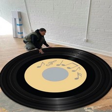 드럼 방진 매트 소음 차단 원형 패드 방음 녹음실 바닥 카페트, 1.4m, 레코드 노트, 1개