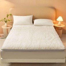 천연 패드 장모 침대 양털 두꺼운 울 호주 이불 도톰한 요매트솜포함 호주산, 화이트