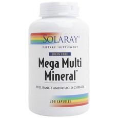Solaray Mega 多種礦物質無鐵膠囊, 1個, 200顆