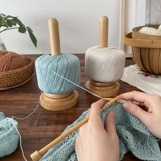 얀홀더 회전판 뜨개실 거치대 실패꽂이 뜨개질 회전 실걸이 실패걸이 얀스피너 뜨개용품, 1개, 원목