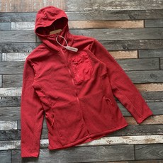 남성용 아웃도어 플리스 재킷 속건 지퍼 후드 스웨트셔츠 코트 캐주얼 스타일 폴리에스터 섬유, 3XL, 빨간색