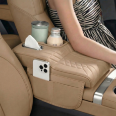 제트위시 프리미엄 고탄성 자동차 콘솔쿠션 팔걸이 컵홀더, 1개, 2_브라운