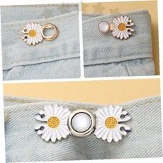 꽃무늬 탈부착 바느질없는 청바지 치마 허리조절 단추 10p 가정용 의류수선 간편, 1개, 실버
