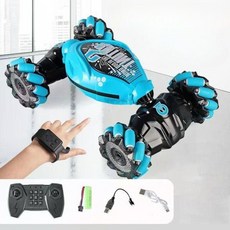 RC 스턴트 카 자동차 음악 LED 제스처 리모컨 360도 블루, 1개, 블루 제스처 컨트롤