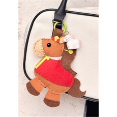 말모양 인형 만들기 손바느질 세트 DIY 귀여운 열쇠고리 어르신 놀이, 비녀말