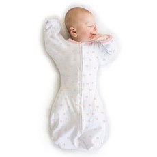 Amazing Baby 과도기적 포대기 색 팔을 위로 올리는 반길이 소매 및 벙어리 장갑 커프스 신생아를 위한 포대기 수면 주머니 웨어러블 담요 라지 6-9개월 9.5