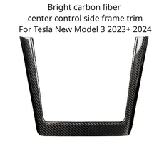 테슬라 모델 3 하이랜드 2024 용 인테리어 장식 액세서리 실제 탄소 섬유 무선 충전 패드 트림 보호대 커버, 02 Bright carbon