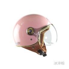 華泰 K-808A 金緻風飛行帽 適用於 GOGORO 同款安全帽 全可拆內襯, 1個, 冰淬粉,57-58cm, 冰淬粉