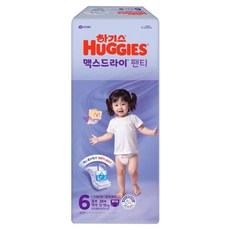 하기스 NEW 맥스드라이 팬티형 기저귀 여아용 점보형 6단계(14~19kg), 6단계, 38매