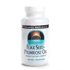 SOURCE NATURALS 亞麻籽月見草油 1300mg 軟膠囊 無糖 無麩質, 1個, 90 件