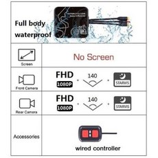 VSYS D6RL/D6WL 오토바이 DVR 듀얼 렌즈 1080p 풀 HD 해상도 전면 및, 64G, D6WL