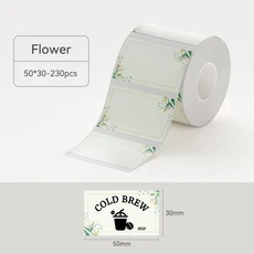 3 롤 NI B21 B3S B1 B31 열 라벨 의류 자체 접착 태그 방수 스마트 오 포켓 프린터, Flower50x30--3roll