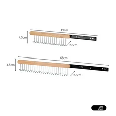 나무 다용도 수납 걸이 옷 건조대 슬라이딩 사이드 웨이브 디자인 침실용 무타공 설치, 01 왼쪽 스타일 [후크 8개 + 후크 12개]