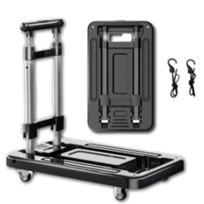 GLTM 접이식 저소음 핸드카트 튼튼한 구루마 브레이크형, 블랙