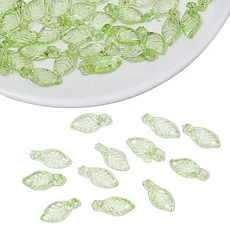 내추럴 리프 아크릴 구슬 50개｜포레스트 스타일 액세서리 DIY 세트 목걸이 팔찌, 01LGN, 50pcs