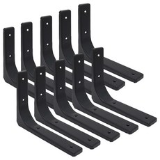 아이베란다 엠보 L형 선반 받침대 브라켓 선반대, 10개, 블랙 200mm