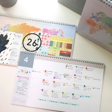 GMZ건망증 2026 월드와이드 스케줄러 _ 데스크대형캘린더 회사스케줄러 스터디플래너, 레인보우