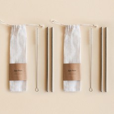 JIGUHARA 스테인레스 빨대 세척솔 파우치 세트, 2개, 1세트