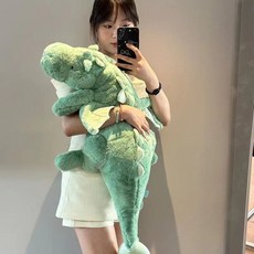 MAKABORO 공룡 봉제인형 폭신 폭신 동물인형 안고자는 수면인형 생일선물, 그린