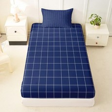 ECLATIS F2E(넓음)lyou 블루 격자무늬 매트리스 커버 트윈 사이즈 어린이 남아 여아용 버팔로 그리드 체크 무늬 침대 시트 세트 40.6cm16인치 딥 포켓 부드럽고