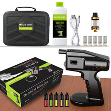 휴대용 스모킹건 훈연기 훈제기 칵테일 업소용 캠핑 스모크 바베큐 고기 연어 버블건, 1세트, 21cm