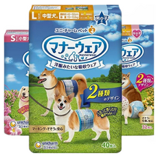 Unicharm嬌聯 消臭大師公母犬禮貌帶 寵物紙尿褲 狗尿布 寵物生理褲, SSS,SS,S,M,L, 40枚入