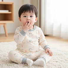 [KC인증] 몽실이 동물친구 배앓이방지 실내복