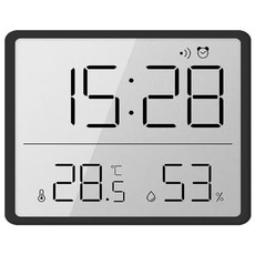 치트몰 자석 벽걸이 탁상 시계겸용 온습도계, 블랙, 1개