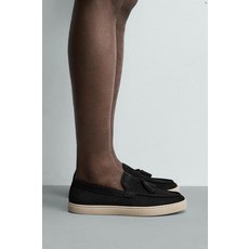 [국내발송] 자라 ZARA 캐주얼 테슬 레더 로퍼 - 블루 2627/720/400