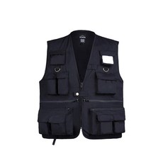 BACKBONE MENS 여행 사진 작가 투어링 조끼 전술 낚시 게임 캠핑 야외 사파리 조끼 블랙. XXL