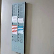 카드 출근 상자 카드보관함 꽂이 관리 수납함 출퇴근카드 출입증, 24자리 그레이