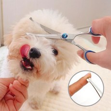 쿠종 잘 잘리고 안전한 애견 미용가위, 커브가위 상, 블루