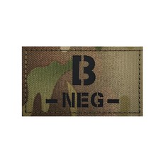 桃園出貨-MC CP迷彩血型 A- B- AB- O- NEG紅外反射胸章魔鬼氈戶外包貼士氣魔鬼氈臂章 士氣魔鬼氈, M00397-2B-   反光雙-NEG