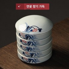 세라믹 물감 파레트 동양화 접시 물고기 플레이트 5단 팔레트 민화, 1개, 로터스 프래그런스, 기본 색상