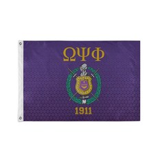 BBGreek Omega Psi Phi 공식 벤더 - 벽 깃발/배너 (방패) - 7.6 x 12.7cm(3 x 5인치) - 형제애 도구