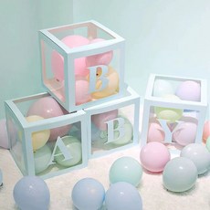 字母氣球盒 派對佈置 生日裝飾 拍照道具, Transparent, 4個