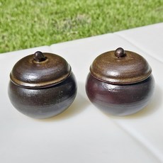 C 예조 도자기 소금통 소금단지 옹기도자기 이천도자기 옹기항아리 장독 미니항아리 테라리움키트 미니도자기 현관소금단지 도자기양념통 소금단지항아리 미니옹기 정원꾸미기 한국전통선물, 1세트