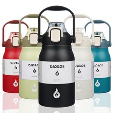 BJPKPK 스테인리스 푸시 오픈 핸들 워터보틀 1035ml 레드, 35 Ounces, 100ml(35온스) 블랙