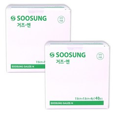 수성 거즈엔 7.5cm x 7.5cm x 8P, 2개, 40매입