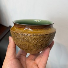 龍泉青瓷 純手工草木灰釉大缸杯 可當渣鬥 容量320ml高7.1cm, 商品主圖, 1個