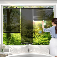 다용도 창문 블라인드 흡착식 붙이는 블라인드 암막 햇빛 가리개 주방