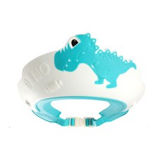 安心材質加寬護耳護眼寶寶洗頭帽兒童洗髮帽嬰兒浴帽, 1個, 恐龍藍, 恐龍藍