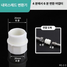 머스코 세탁기용 급수관 연결구 스틸헤드 평면 클립형 세차 호스 부품, 4mm 내부 나사 6mm 외부 나사 커넥터