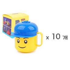옥스포드 얼굴한손컵 양손컵 뚜껑컵, 옥스포드 캡얼굴한손컵_블루, 10개