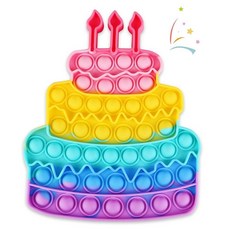 아이스크림 피젯 장난감 푸시 버블 감각 장난감 만 3 4 5 7 8세 유아용 실리콘 스트레스 해소 작은 물건 생일 파티 선물 교실 상품 여행 피젯 여아 남아 성인용, 생일 케이크